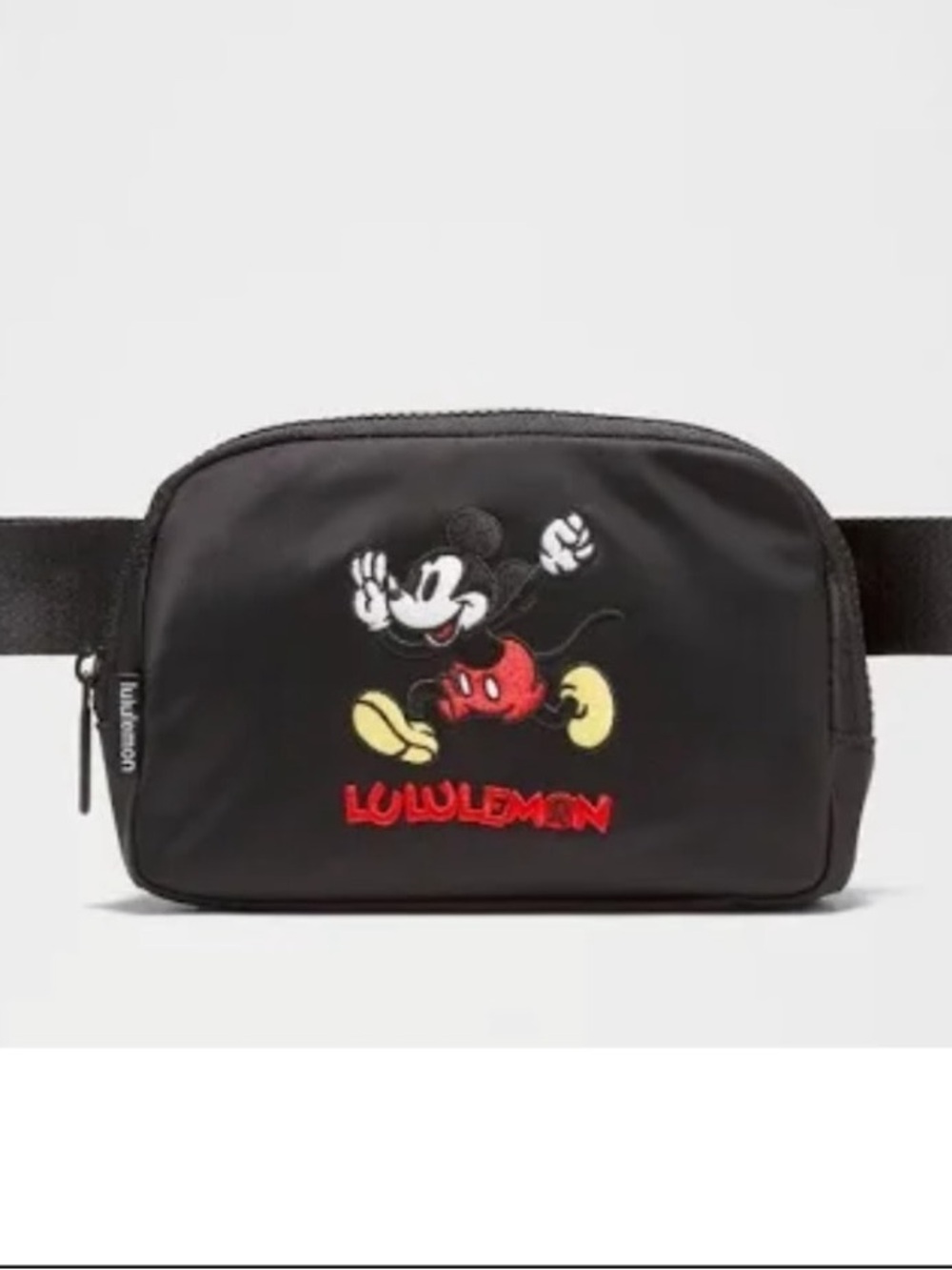 Lululemon Black Disney Mickey Print Tech Pouch crossbody Fanny belt bag nwt - Picture 3 of 3